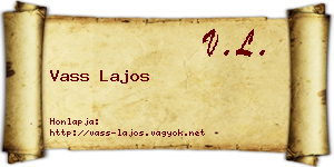 Vass Lajos névjegykártya